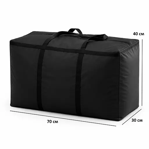 Нейлонова сумка для транспортування та зберігання речей M 70х40х30 см (чорний) - фото 2