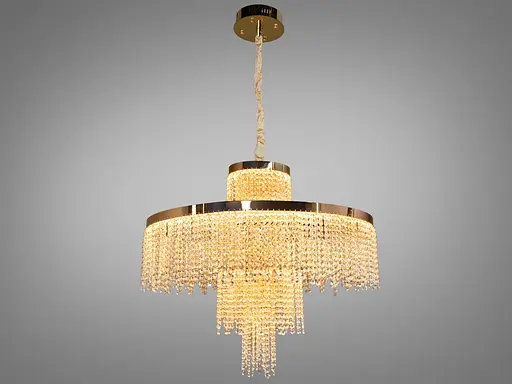 Люстра хрустальная Diasha 376 золото LED 165 Вт многоярусная подвесная - фото 1
