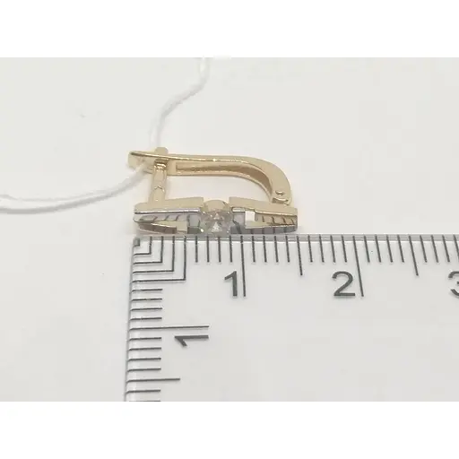 Золотые серьги Столичная Ювелирная Фабрика с фианитами. 111055 - фото 4