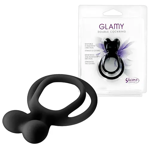 Эрекционное кольцо Glamy Double Cockring 6.3 см черный - фото 3