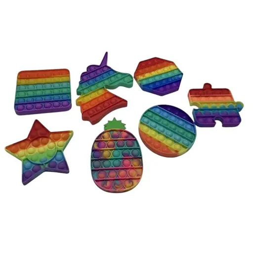 Сенсорна іграшка Pop it круг, квадрат, морозиво різнокольоровий - фото 1