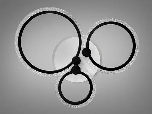 LED люстра з пультом, диммером і кольоровою підсвіткою, 55W, чорна - фото 4