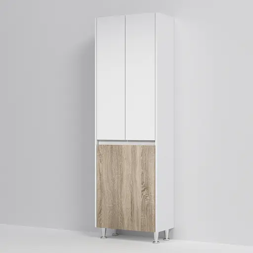 Пенал Am.Pm Gem S 60 см підлоговий з кошиком білий глянець/дерево M91CRX0606WF38 - фото 4