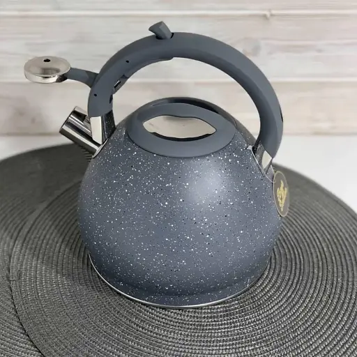 Чайник со свистком Edenberg EB-1976 с мраморным покрытием 3,5л серый - фото 4