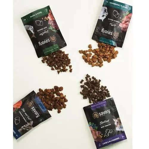 Мягкое лакомство Savory для улучшения пищеварения кошек утка с тимьяном 50 г - фото 4