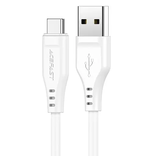 Кабель ACEFAST C3-04 USB to Type-C 3A, 1.2m, TPE, TPE connectors, White - фото 1