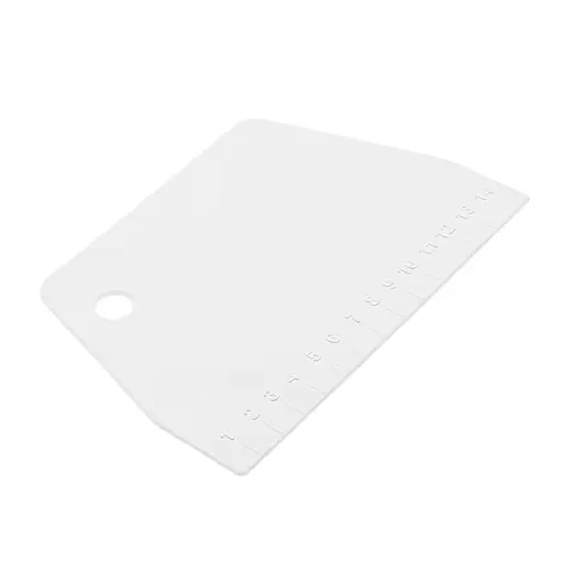 Шпатель трапецієподібний різак для тіста, скребок дільник тіста кулінарний з лінійкою на 14 см, Kitchette Білий 85944 - фото 3