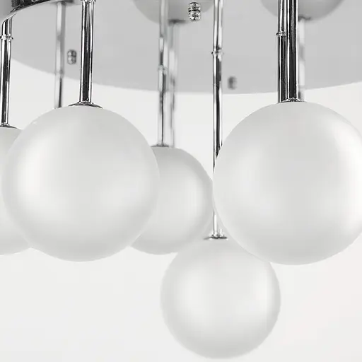 Потолочная серебряная люстра на 11 матовых плафонов Line.F AS 122 CH - фото 4