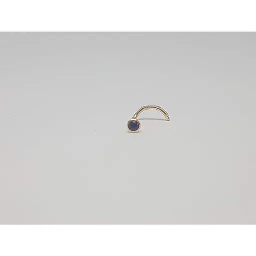 Золота сережка-пірсинг Dear в ніс Dear с фіанітом. 1023.1 Синій (темний) - фото 3