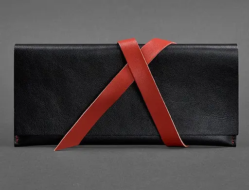 Кожаный женский тревел-кейс Voyager 1.0 черный с красным. - фото 1