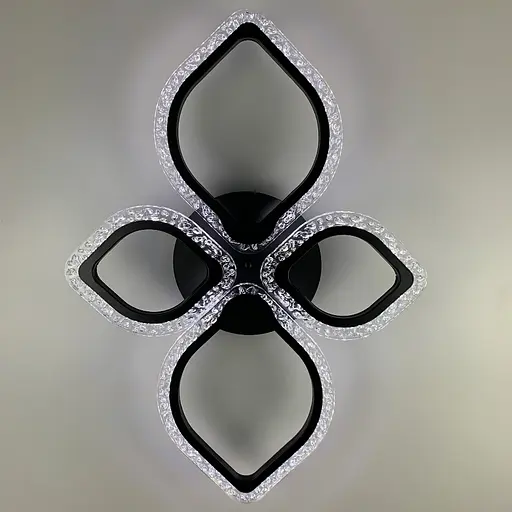 Стельова LED люстра в чорному корпусі на 4 листочки Line.F A 2522/2+2 - фото 8