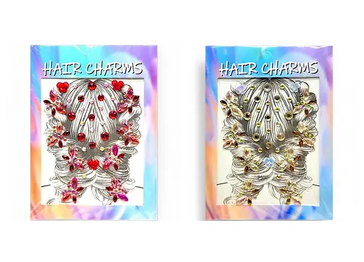 Наклейки-стрази для волосся 2715-17/4, на аркуші МІКС - фото 1