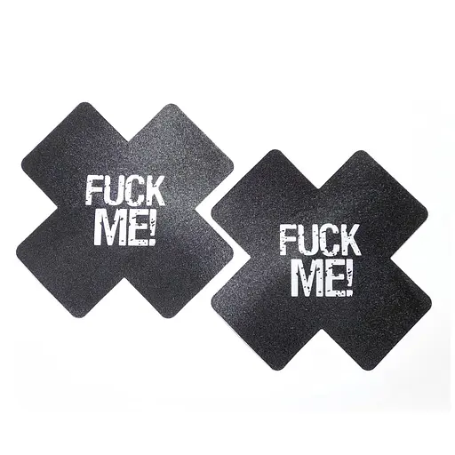 Виниловые наклейки на соски с принтом 'Fuck Me!' One size Черный K000253 - фото 1