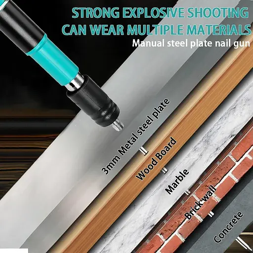 Цвяходер, бетонний цвяхододер, пістолет для нігтів, портативний пістолет для нігтів, з 200 бетонними цвяхами - фото 4