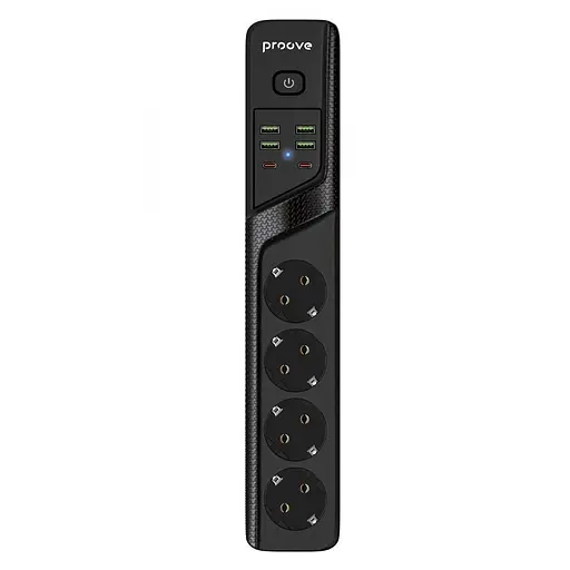 Мережевий фільтр Proove Power Strip P-04 (4 розетки + 4 USB + 2 Type-C) 2М black (PSP442420001) - фото 5