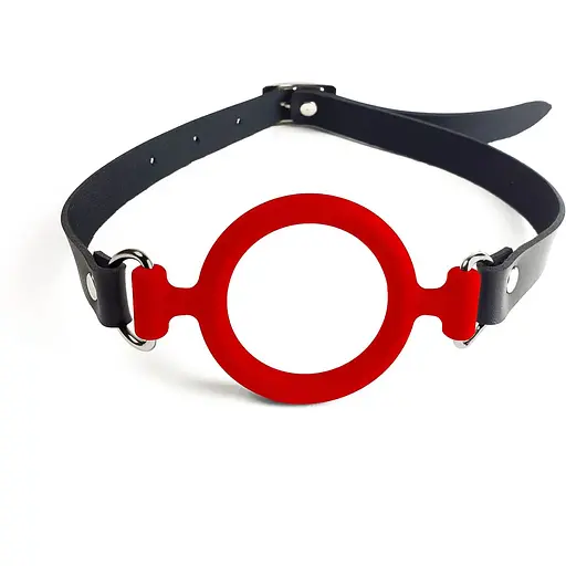 Кляп Art of Sex силіконове кільце натуральна шкіра, Gag Ring внутрішній діаметр кільця 40 мм, Червоний