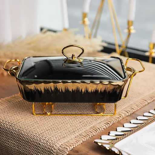 Мармит настольный Yiwu прямоугольный с подогревом 35.5х19х15.5 см на металлической подставке с крышкой мармитница для первых блюд ML531-13 - фото 2