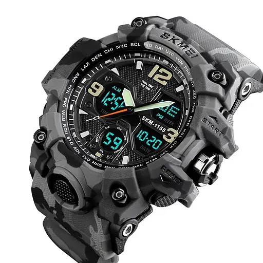 Наручний годинник чоловічий Skmei 1155 Gray Camo, 1155BCMGY (12283) - фото 4