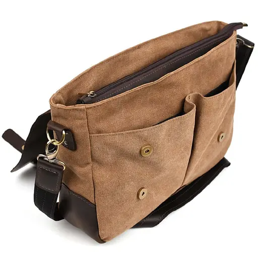 Мужская сумка портфель из канваса и кожий TARWA 36х27х10 см sum0028401 - фото 6