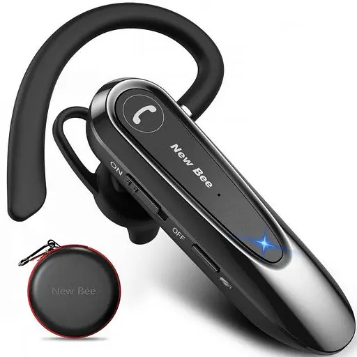 Бездротова гарнітура Bluetooth навушник вкладиш New Bee LC-B45C з активним шумозаглушенням + кейс-чохол Чорний