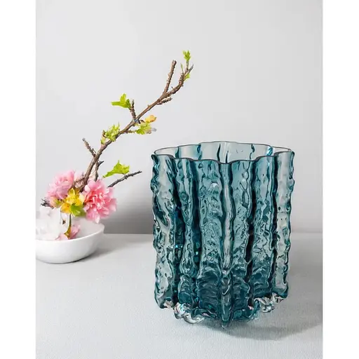 Ваза скляна Vittora Сапфір 20.5 см синя VT-V-0003 (148153) - фото 3