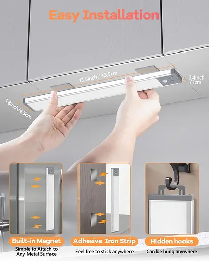 Світильник HIBOITEC 65 світлодіодів 3 колірні температури з датчиком руху 2500 мАг - фото 4