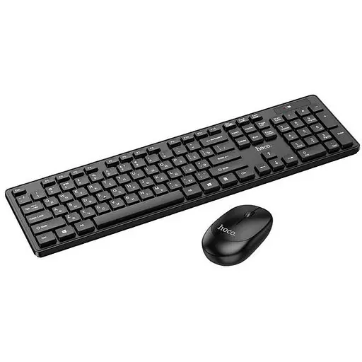 Комплект бездротової клавіатури та миші Hoco DI51 (ENG/ РУС) чорний - фото 1
