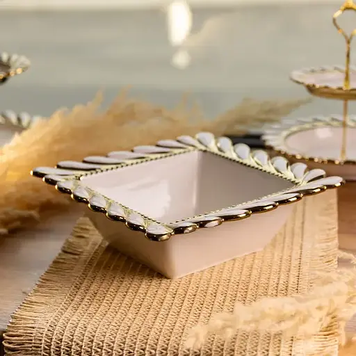 Тарелка глубокая фарфоровая Yiwu Tiffany квадратная 26х26х8 см сервировочная для подачи первых блюд салатов ML2009 - фото 2