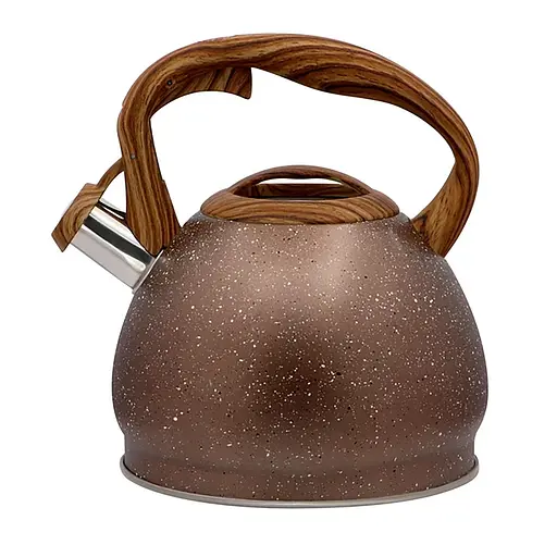 Чайник из нержавеющей стали со свистком и крышкой из бакелита 3 л ZB 14/3, Zauberg Коричневый 87743 - фото 1