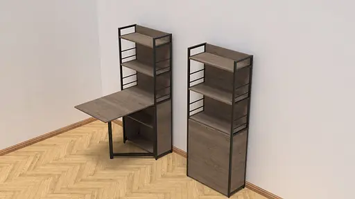 Стол книжка с этажеркой Практик 2 Ferrum-decor 1555x640x990 Черный металл ДСП Дуб Сонома Трюфель 16 мм (FRD-104629) - фото 5