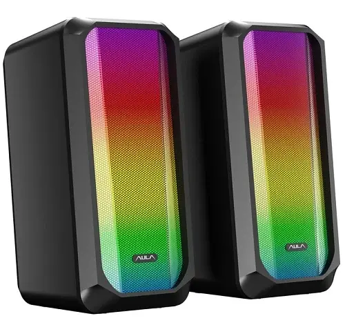 Акустичні колонки Aula N-600 Desktop Speaker, Black, 2 x 3 Вт, RGB, mini jack, USB (6978080505019)