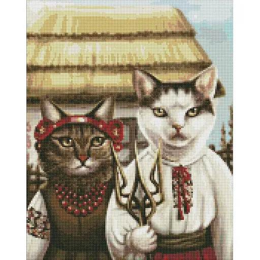 Алмазна мозаїка Ideyka Котяча готика ©art.irina.pass AMO7453 40х50 см - фото 1
