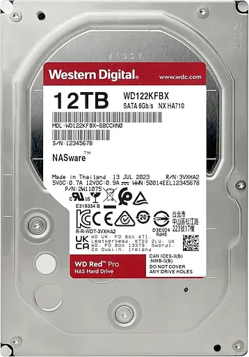Жорсткий диск Western Digital HDD 3.5 12Tb Red Pro SATA III 7200/512Mb (WD122KFBX) - фото 1