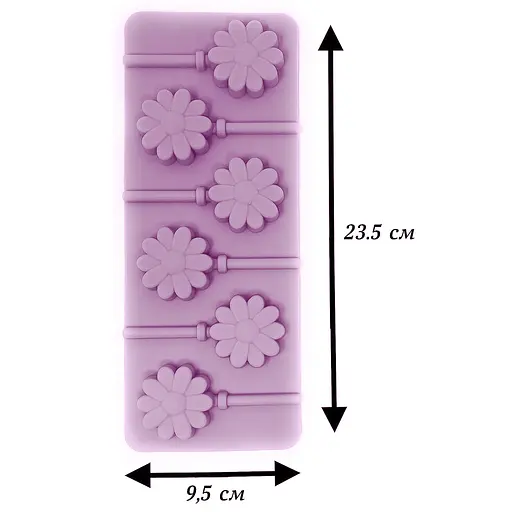 Силиконовая форма для леденцов и конфет на палочке "Цветок", Kitchen Master Розовый 87397 - фото 3