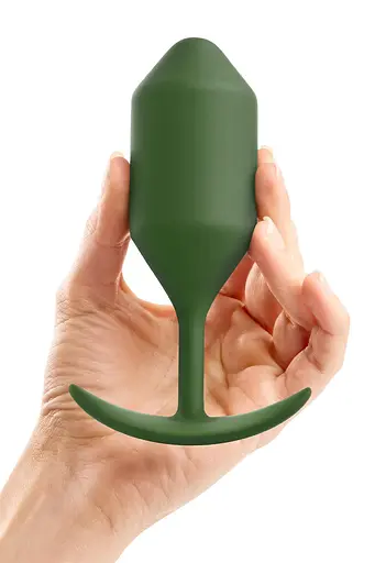 Анальная пробка B-Vibe Snug Plug 4, 14 см (зеленый) - фото 2