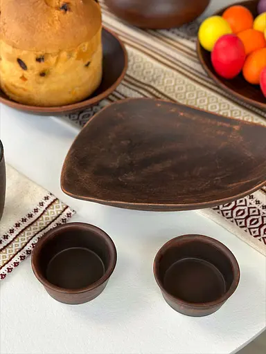 Пасхальний столовий сервіз керамічного (глиняного) посуду на 6 осіб Гладкий - фото 4