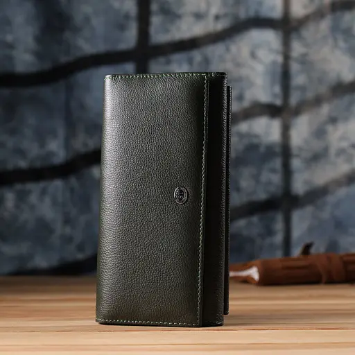 Горизонтальный кошелек с карманом для телефона из натуральной кожи ST Leather 19х10х3 см acs0029674 - фото 9