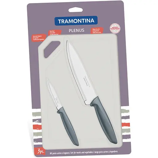 Набор ножей Tramontina Plenus grey, 3 предмета (6366870)