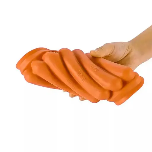 Форма для запікання випічки силіконова домашніх хот-догів, сосисок, ковбасок, кебаба кебабниця Жовтогарячий, Kitchen Master Помаранчевий 85364 - фото 5