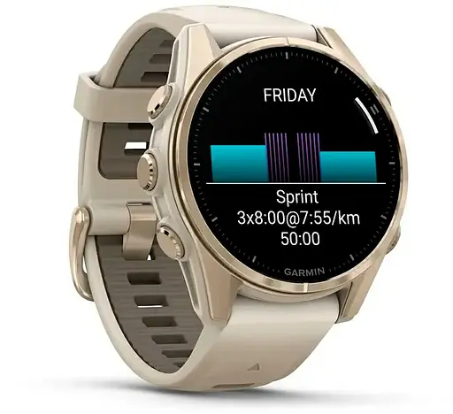Смарт-годинник Garmin Fenix 8 43mm AMOLED Sapphire Soft Gold w. Fog Gray/Dark Sandstone S. Band (010-02903-10/11/18) - фото 2