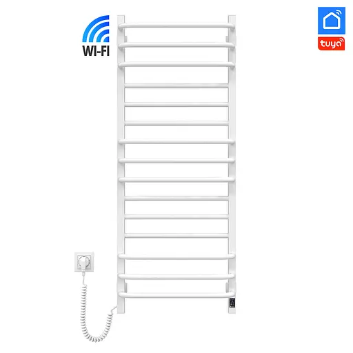 Электрический полотенцесушитель Navin Грандис 480x1200 Sensor с Wi-Fi, левая с таймером, белая 12-112033-4880, Белый, Левое, Электронный - фото 1