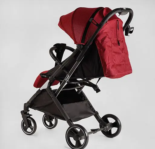 Прогулянкова дитяча коляска Joy Comfort L-52304 зі сталевою рамою, футкавером та підсклянником - фото 2