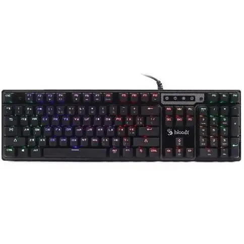 Клавиатура A4Tech Bloody B750N Black, механическая, игровая, USB, 5-зонная неоновая подсветка, LK-Green switches