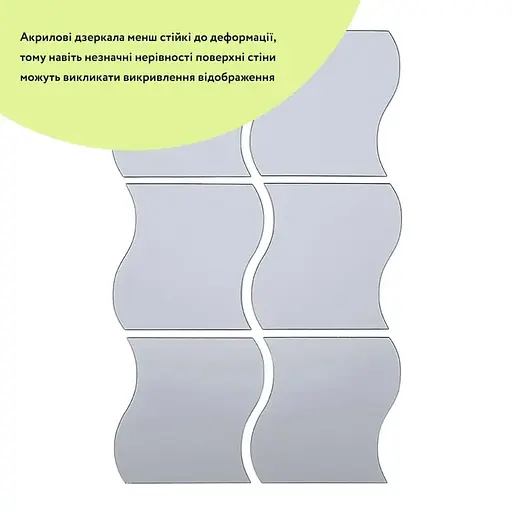 Дзеркальний декор Wall Sticker SW-00002509 акриловий самоклеючий 120х80 мм 6 шт. срібло - фото 3