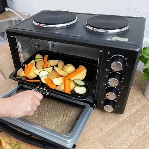 Электрическая печь First FA-5045-5 3400Вт 5 режимов 60 л с конфорками, конвекцией, вертелом, грилем и подсветкой - фото 5