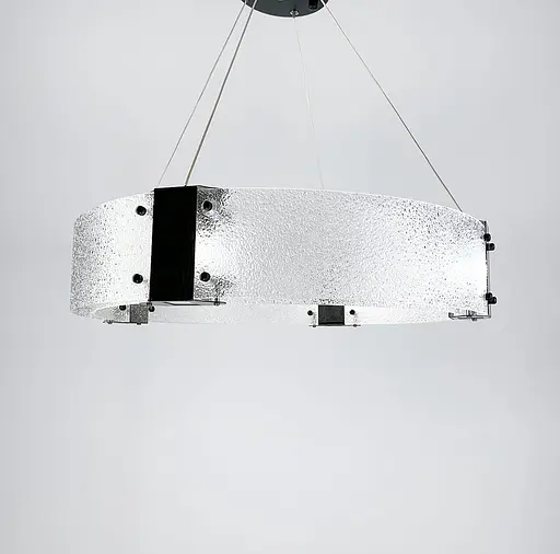 Дизайнерская LED люстра с фактурным стеклом Line.F Диаметр 60см - фото 5