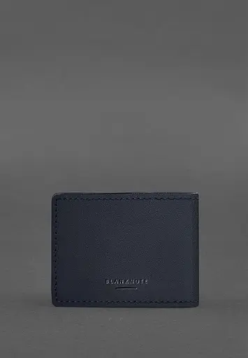 Кожаная обложка на удостоверение Государственной службы Украины по чрезвычайным ситуациям (ГСЧС) темно-синяя - фото 4