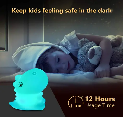 Декоративный ночник Dinosaur LJC-140 динозавр детский силиконовый светильник для сна белый игрушка - фото 5