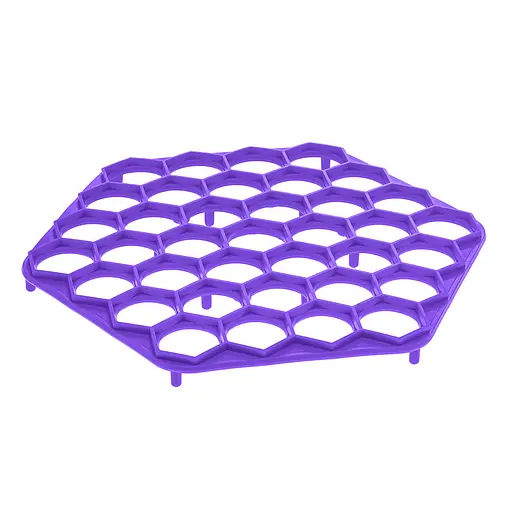 Пластикова пельменниця шестикутна (форма для приготування пельменів) Ø23 см, Kitchette Фіолетовий 85668 - фото 2