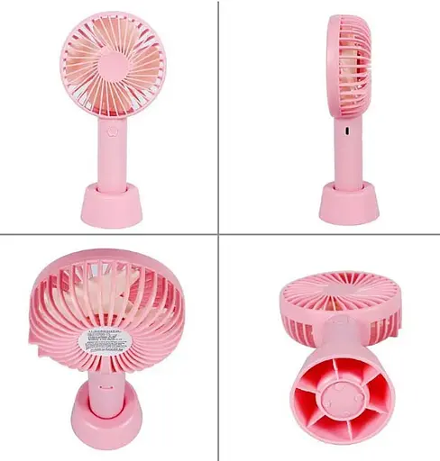 Ручний портативний вентилятор Portable Mini Fan X9 на акумуляторі з ручкою міні вентилятор USB Рожевий - фото 2